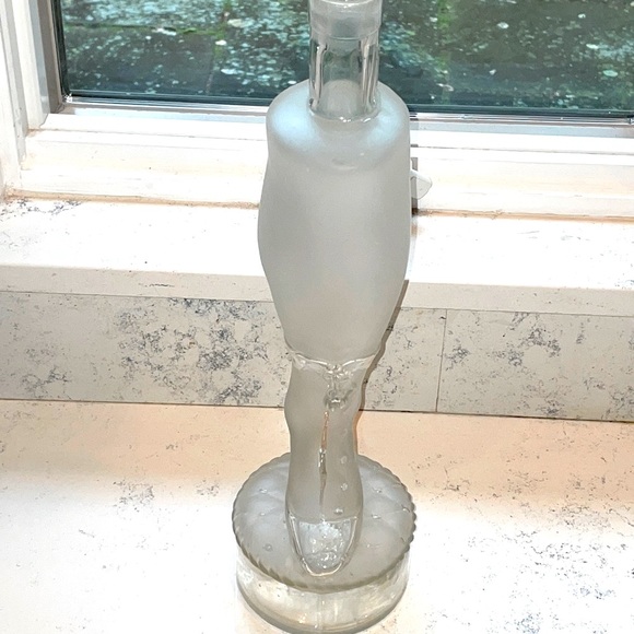 Victorian Era French Glass Lady’s Button Shoe Soap Bottle by Legras & Cie Depose